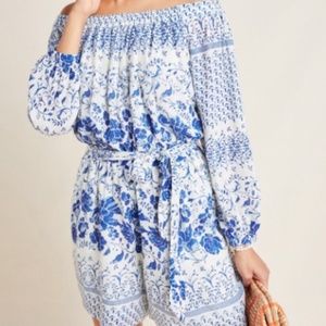 Anthropologie Clemente Off-the-shoulder Romper